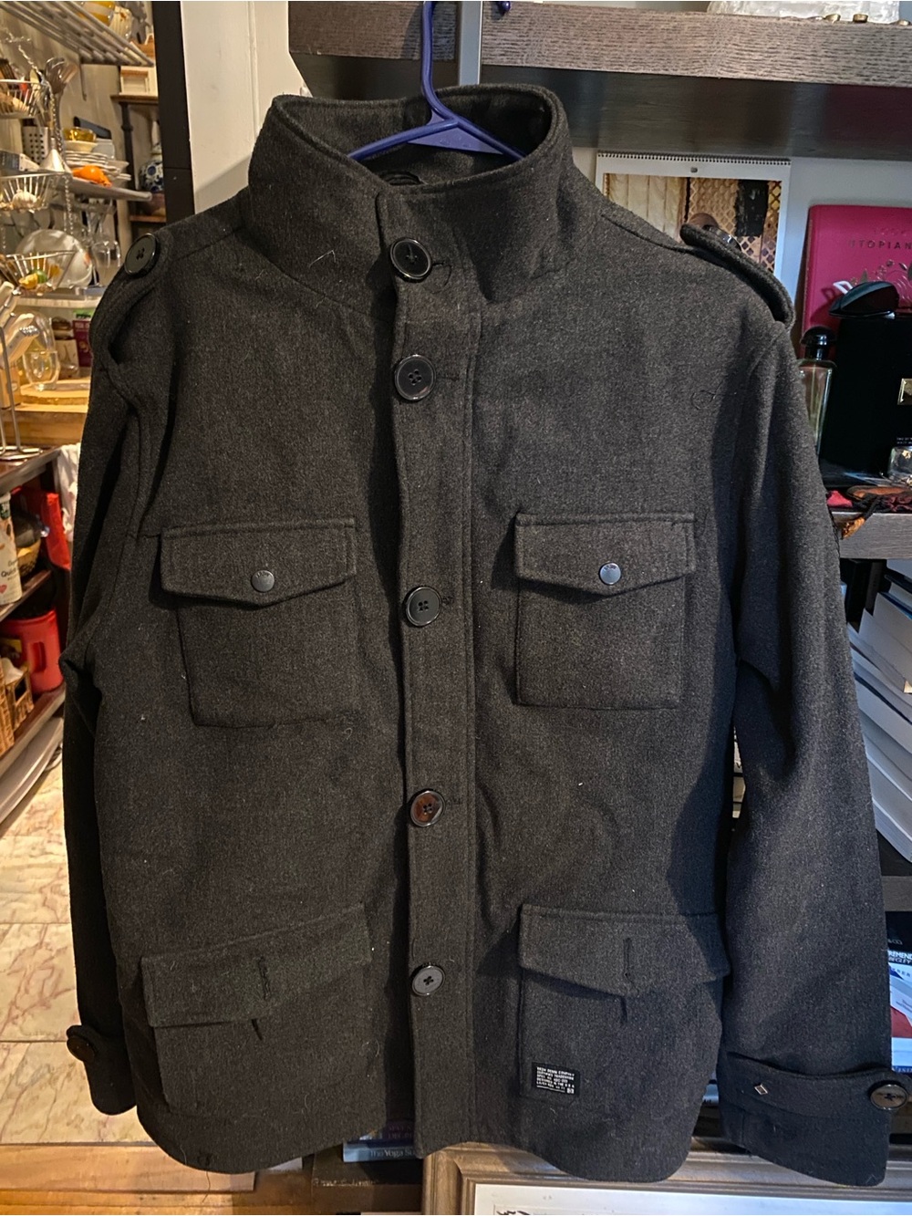 KR3W Black or Dark Grey Military Field Jacket